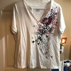 Venezia heart and keys V-neck tee shirt size 14/16